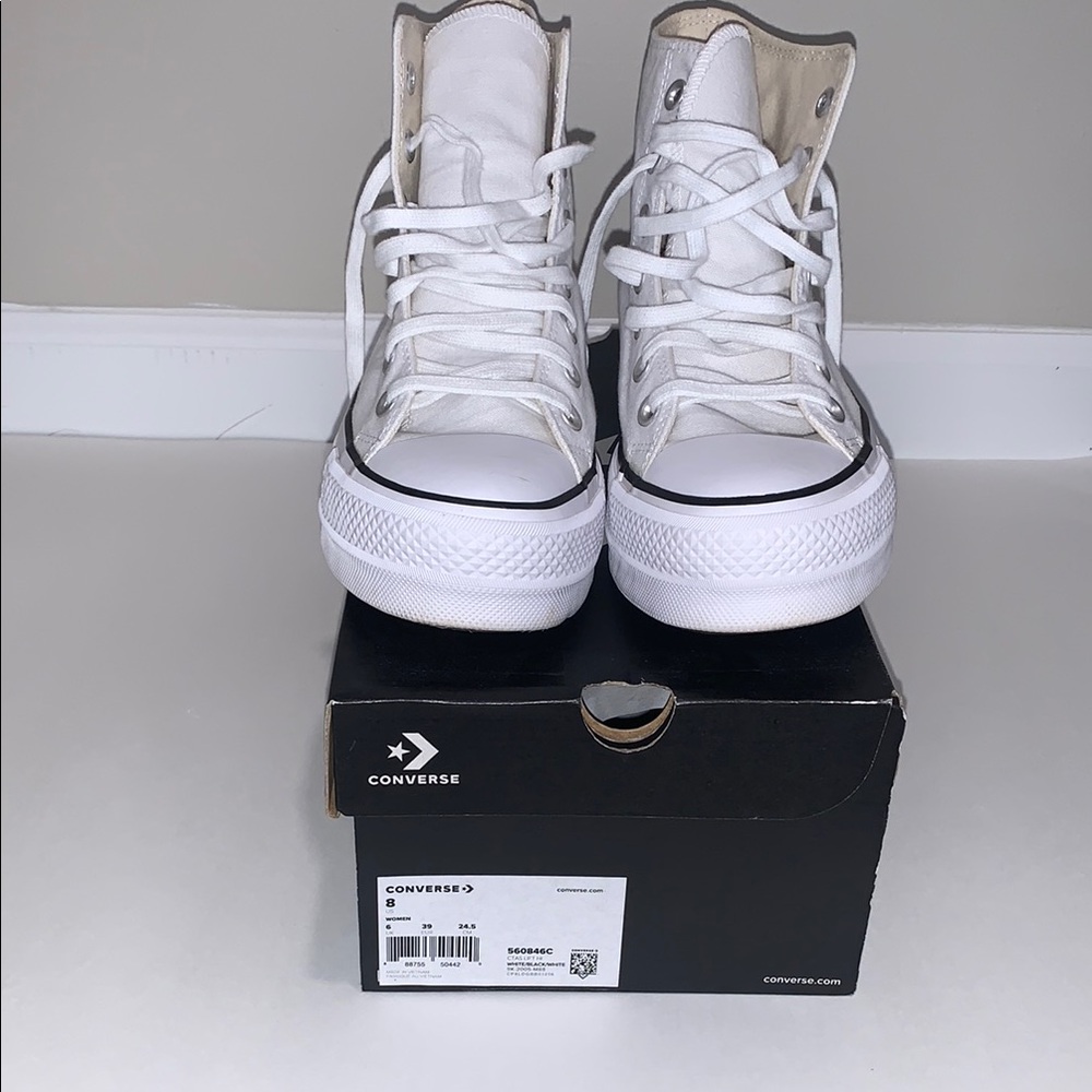 Converse High-Top Platform Sneakers in White